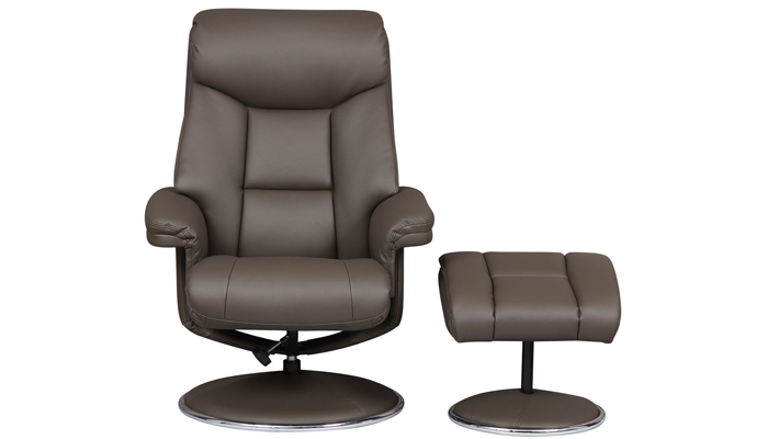 Biarritz Swivel Recliner Chair - Charcoal - Front View