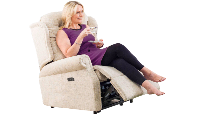 Woburn Compact Electric Recliner Chair With Model Reclined
