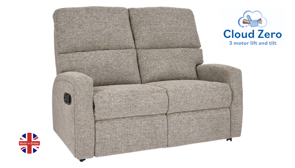 Southwell 2 Seater Mnaual Reclining Sofa, Angled view