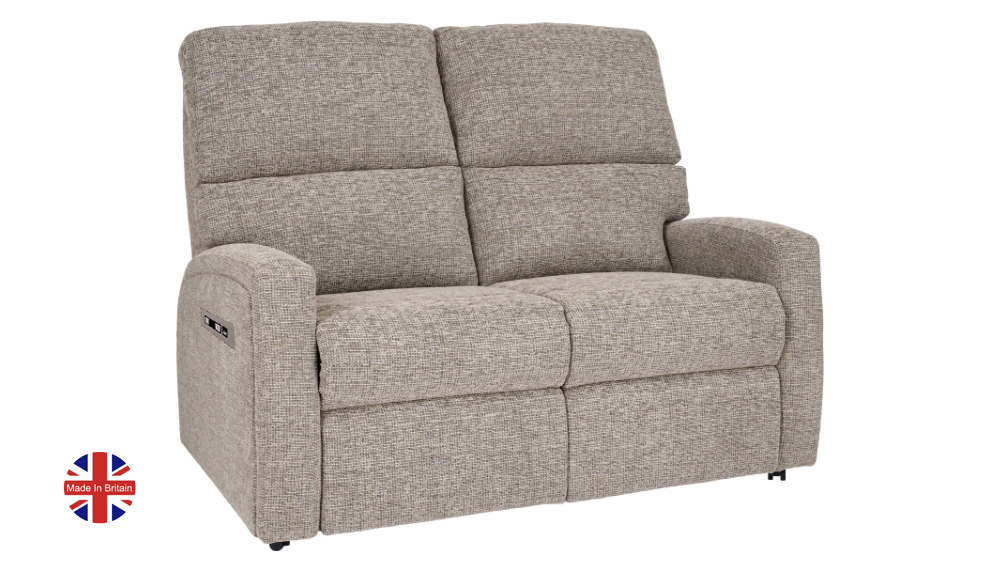Southwell 2 Seater Electric Reclining Sofa, Angled view