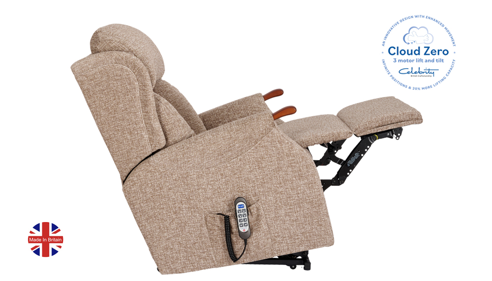 Large size Riser Recliner with Cloud Zero Recline Action,