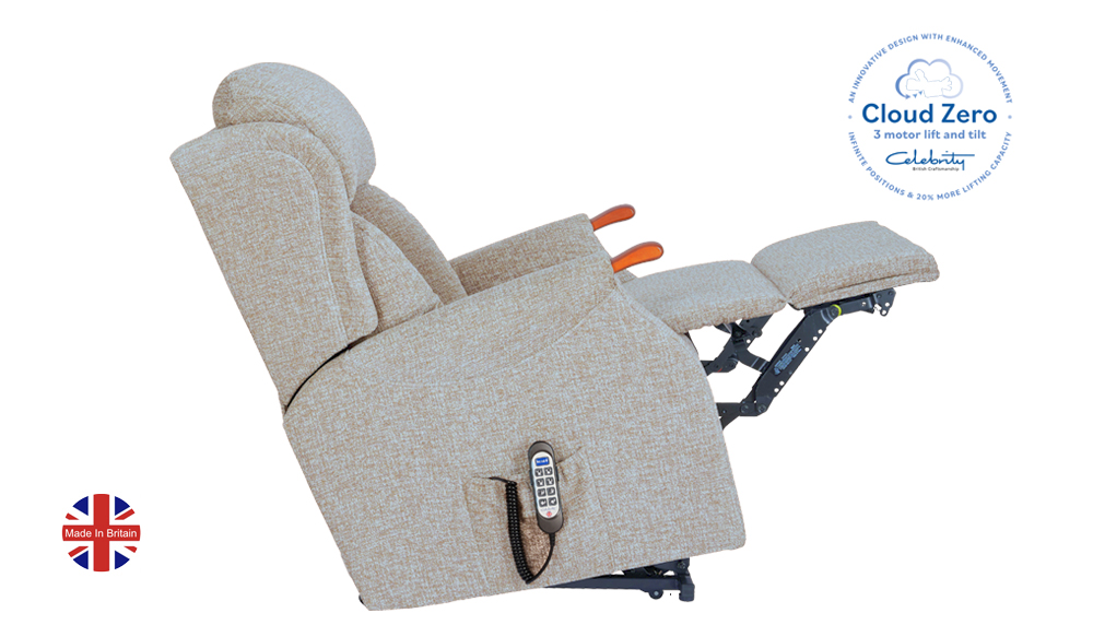 Stndard size Riser Recliner with Cloud Zero Recline Action,