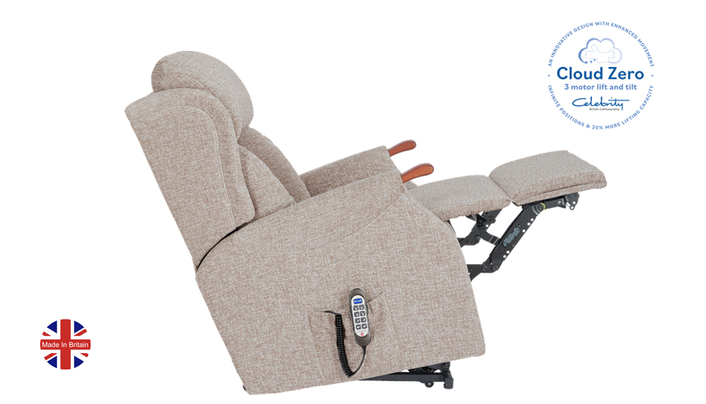 Petite size Riser Recliner with Cloud Zero Recline Action,