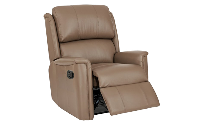 Farndon Leather Manual Recliner Chair Standard Size - in Real Leather