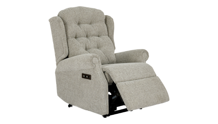 Woburn Petite Electric Recliner Chair with footrest slightly raised
