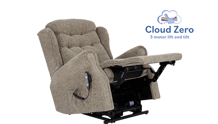 Woburn Grande Cloud Zero Riser Recliner Chair, closed position.