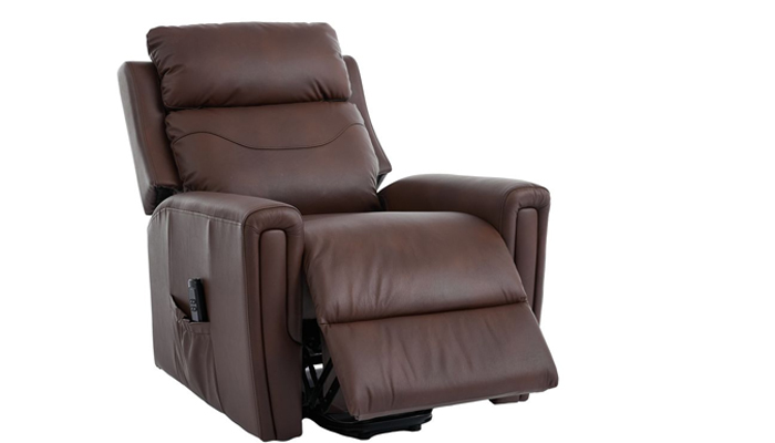 Brooklyn Leather Riser Recliner Chair - Stone