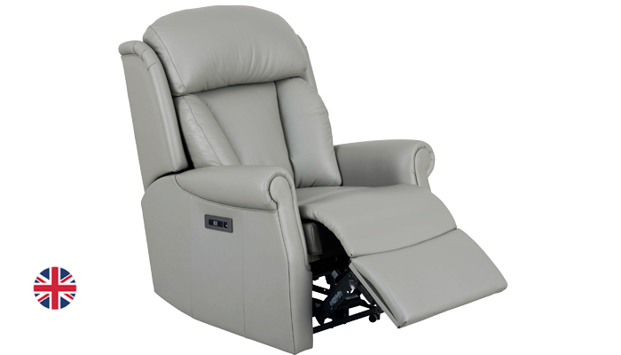Ashfield Standard Powered Manual Recliner Chair, shown in side view, with the footrest slightly rais