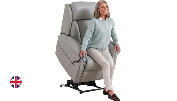 Ashfield Standard Riser Recliner Chair, shown in fully raised position, demonstrating how easy it wo
