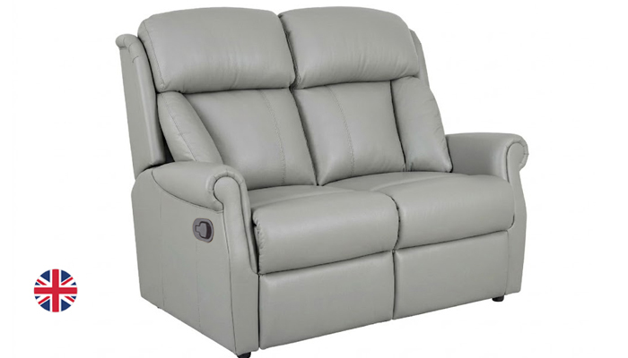 Asfield 2 seater fixed sofa, shown in angled view, showing the arm detailing and side wings.