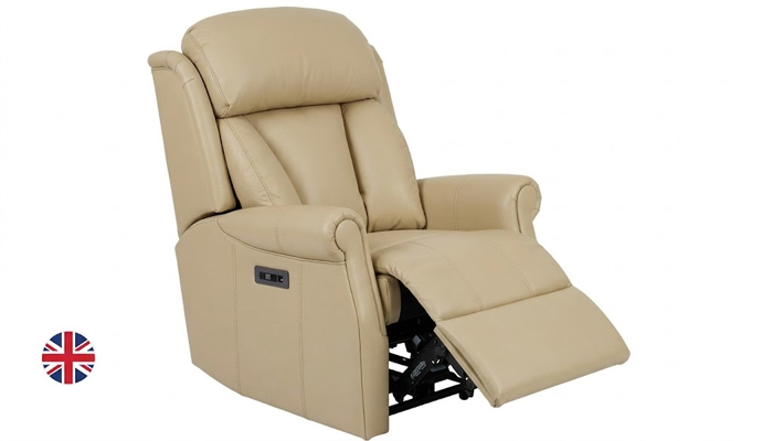  Ashfield Petite Powered Manual Recliner Chair, shown in side view, with the footrest slightly raise