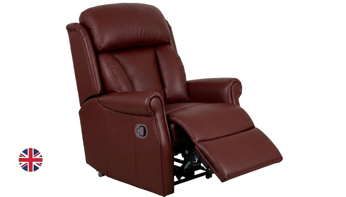 Ashfield Grande Manual Recliner Chair, shown in side view, with the footrest slightly raised.