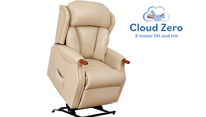 Canterbury Leather Grande Size Cloud Zero Riser Recliner Chair	