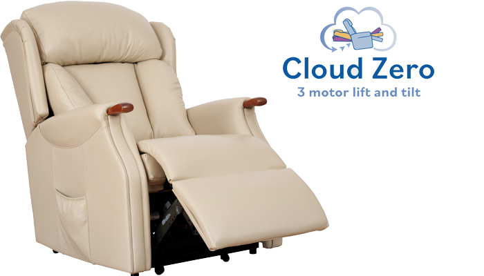 Canterbury Leather Grande Size Cloud Zero Riser Recliner Chair	