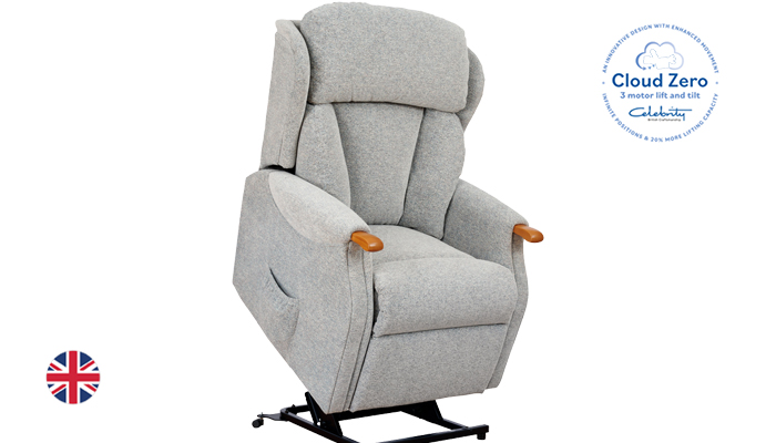Stndard size Riser Recliner with Cloud Zero Recline Action,