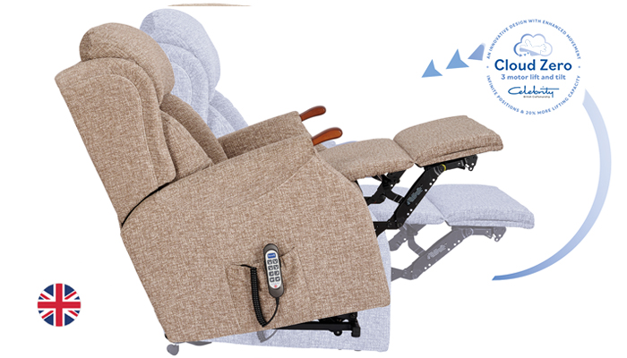 Large size Riser Recliner with Cloud Zero Recline Action,