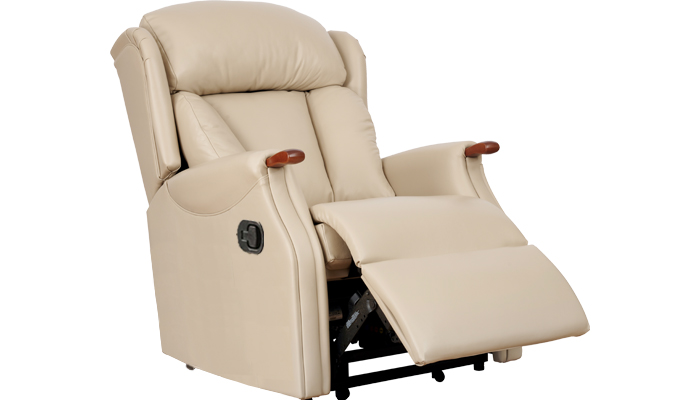 Canterbury large manual recliner chair in leather