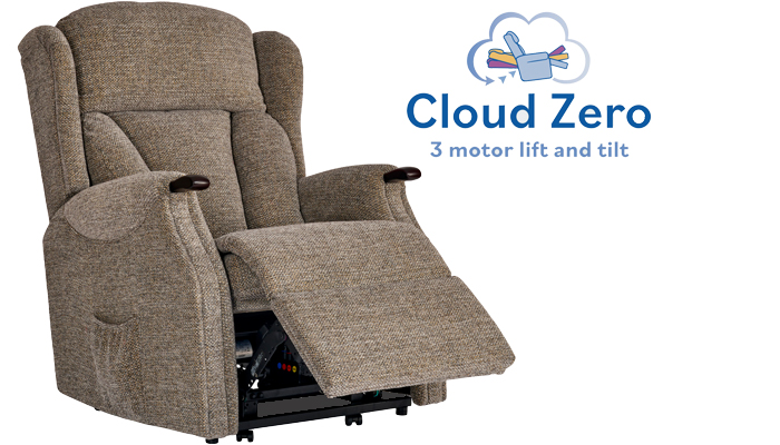 Large size Riser Recliner with Cloud Zero Recline Action,