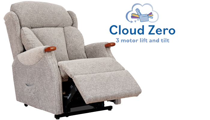 Petite size Riser Recliner with Cloud Zero Recline Action,