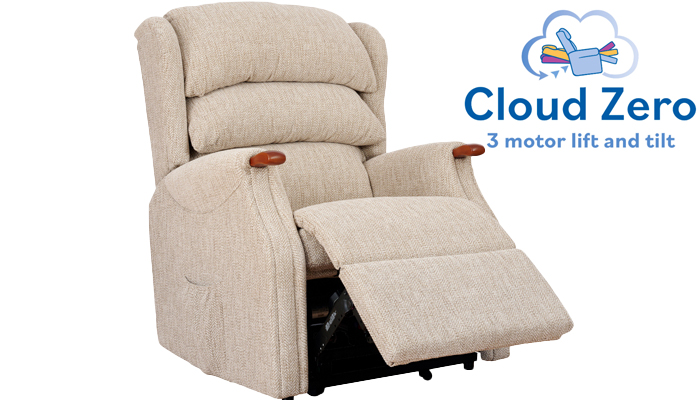 Westbury Grande size Riser Recliner with Cloud Zero Recliner action