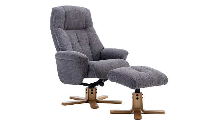 Dubai Swivel Recliner in Grey Fabric