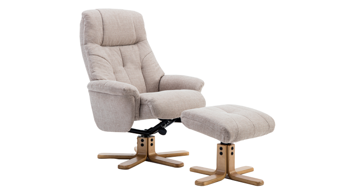 Dubai Swivel Recliner in Wheat Fabric