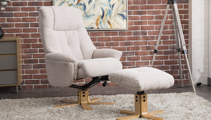 Dubai Swivel Recliner Seated Position - Wheat Fabric