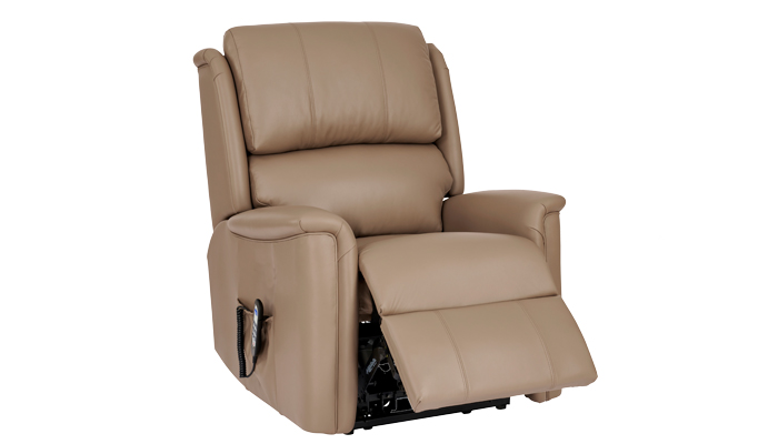 Farndon Leather Riser Recliner Chair Petite Size - in Real Leather