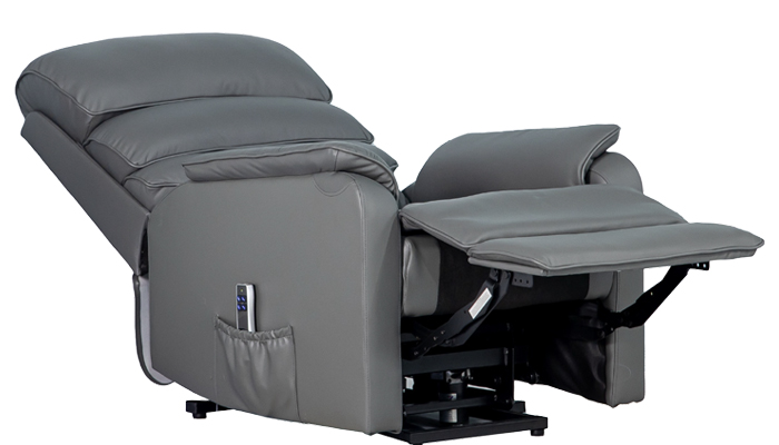 Savoy Riser Recliner Grey Fully Reclined Position