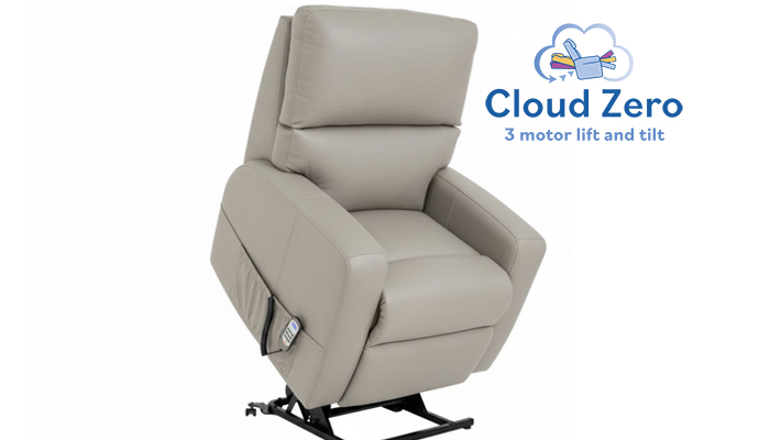 Petite Size Cloud Zero riser Recliner with Footrest Fully Elevated