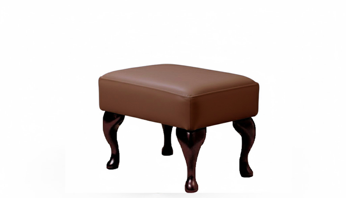 Legrest footstool shown in English Conker Leather