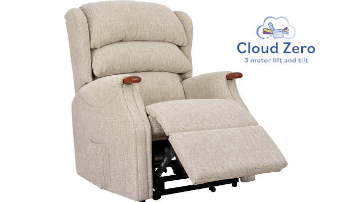 Westbury Grande size Riser Recliner with Cloud Zero Recliner action