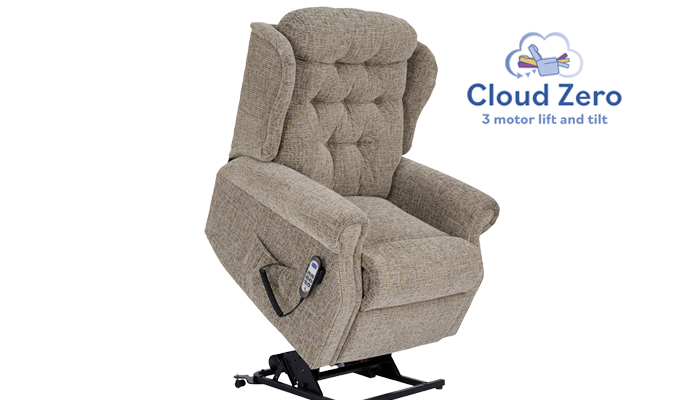 Woburn Grande Cloud Zero Riser Recliner Chair, closed position.