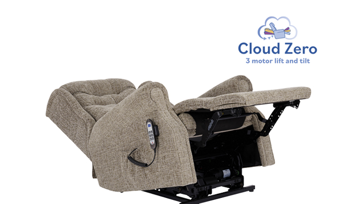 Woburn Grande Cloud Zero Riser Recliner Chair, closed position.