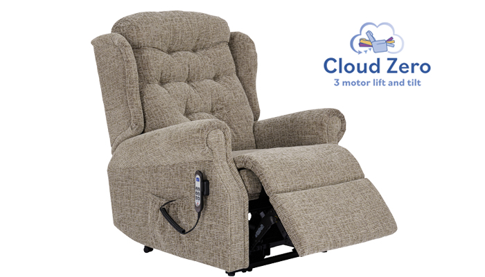 Woburn Grande Cloud Zero Riser Recliner Chair, closed position.