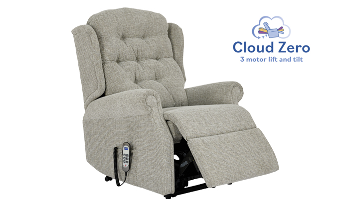 Woburn Standard Cloud Zero Riser Recliner, raised position